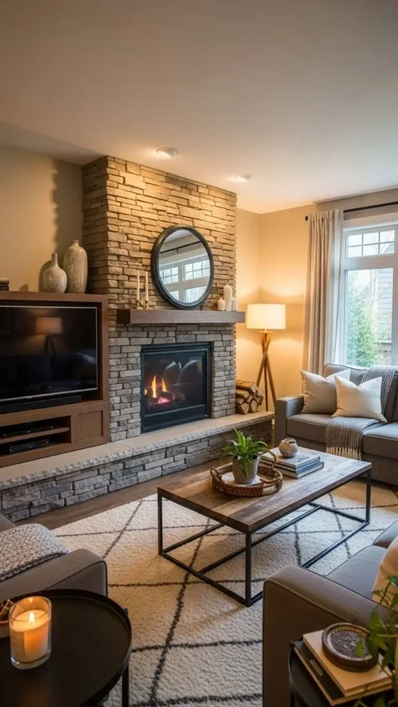 TV-Beside-the-Fireplace