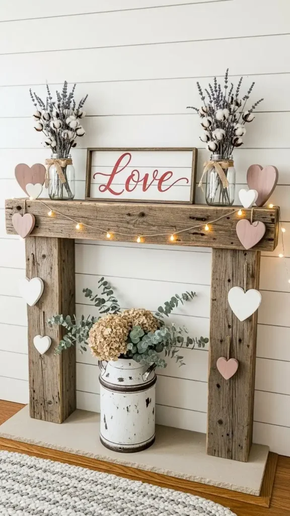 rustic-valentine-mantel-decor