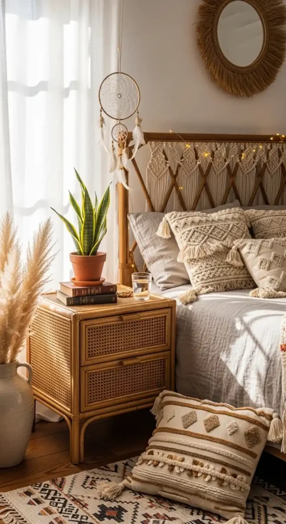boho-inspired-rattan-nightstand