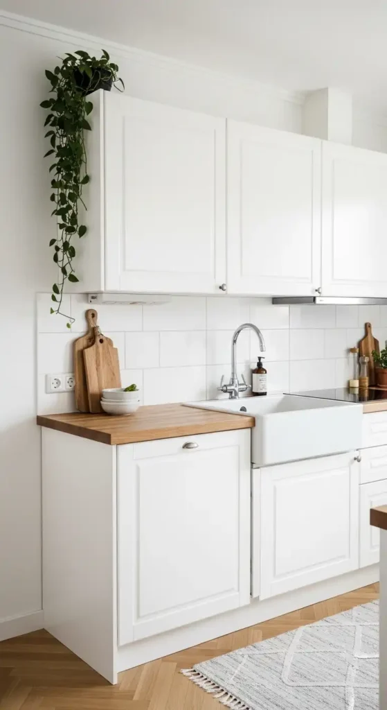 white-kitchen-with-wooden-floating-countertop