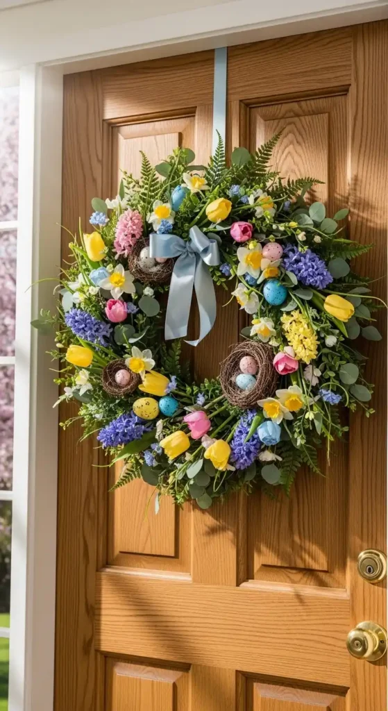 spring-wreaths-on-doors