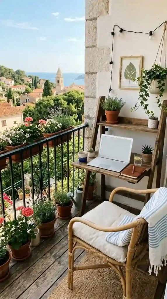 17 Best Summer Home Office Ideas That Feel Fresh and Productive 7 balcony-work-setup-corner