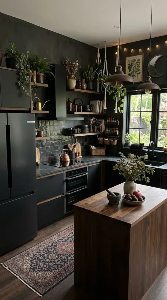 16 Stylish Goth Boho Decor Kitchen Ideas for Modern Homes 9 dark-appliances-with-minimal-design