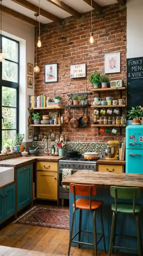 17 Funky Kitchen Designs for a Bold, Modern Home Makeover 13 exposed-brick-walls