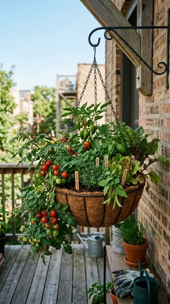 Mini Vegetable Garden Ideas: 16 Easy Small Space Designs 6 hanging-basket-garden