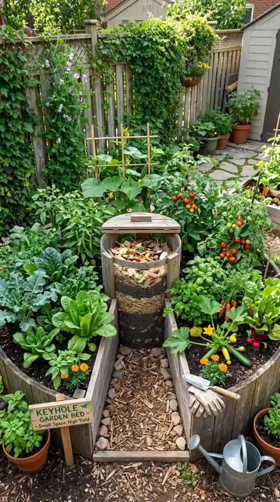 Mini Vegetable Garden Ideas: 16 Easy Small Space Designs 12 keyhole-garden-bed