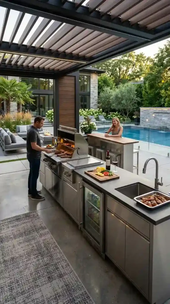 modern-steel-outdoor-kitchen