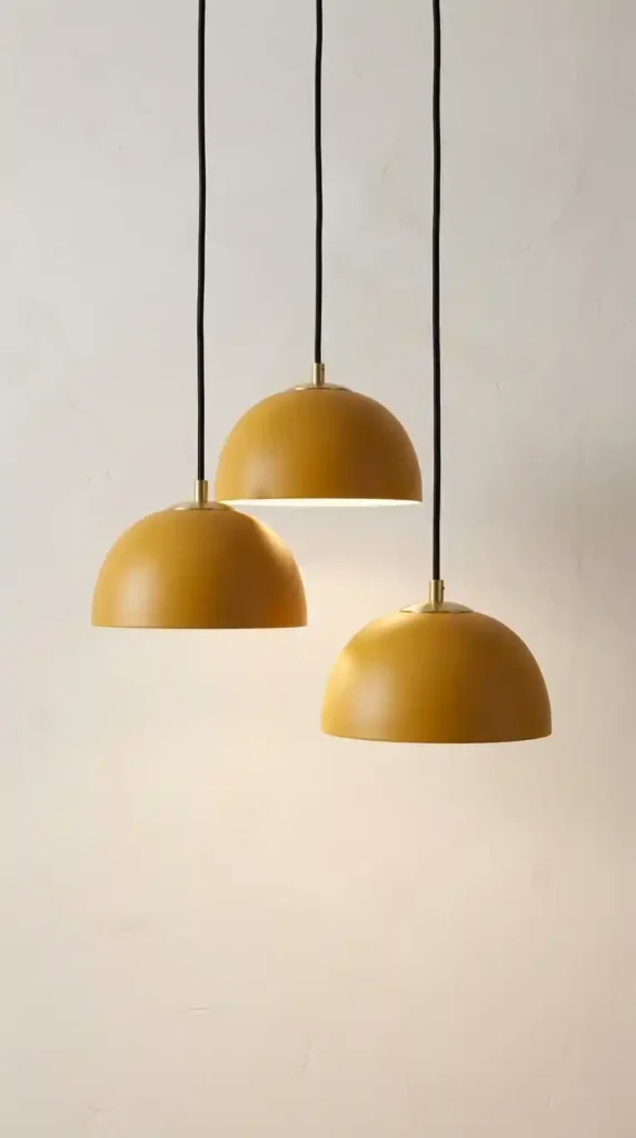16 Mustard Kitchen Ideas to Create a Cozy and Trendy Cooking Space 6 mustard-pendant-lights
