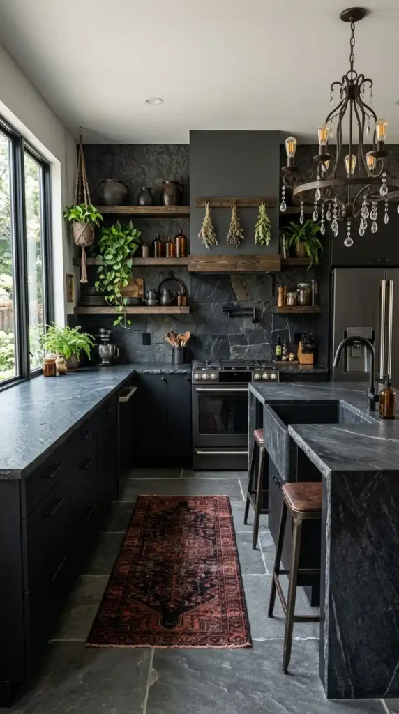16 Stylish Goth Boho Decor Kitchen Ideas for Modern Homes 10 natural-stone-elements