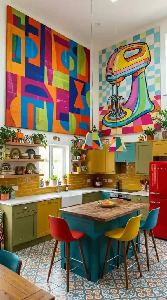 17 Funky Kitchen Designs for a Bold, Modern Home Makeover 17 oversized-art-pieces