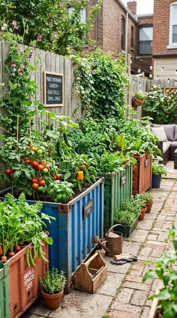 Mini Vegetable Garden Ideas: 16 Easy Small Space Designs 14 repurposed-container-garden