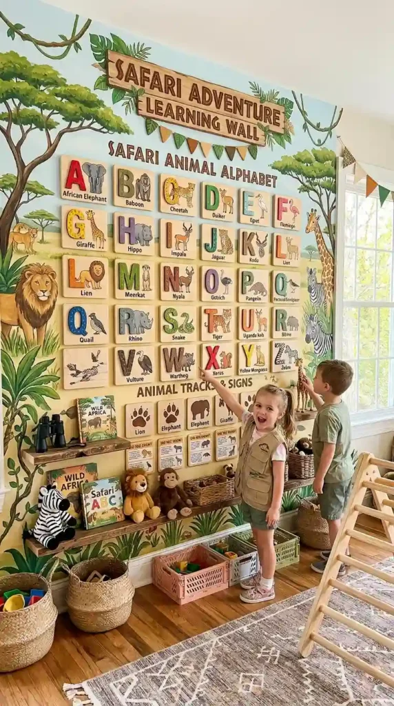 safari-animal-learning-wall
