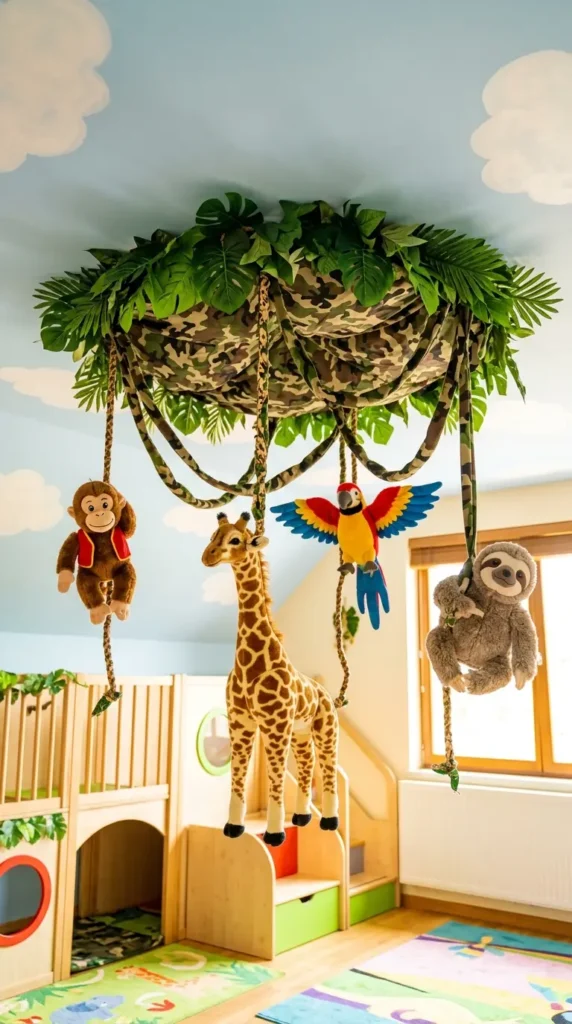 safari-ceiling-hanging-animals