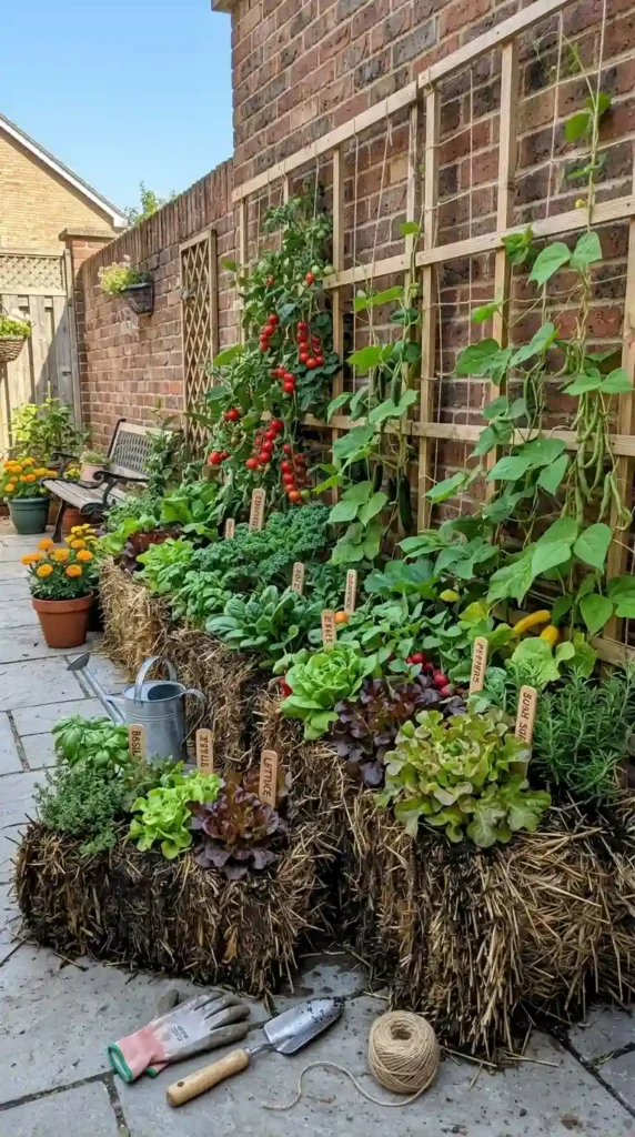 Mini Vegetable Garden Ideas: 16 Easy Small Space Designs 11 straw-bale-garden