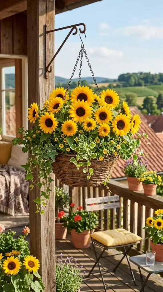 sunflower-hanging-basket-arrangement