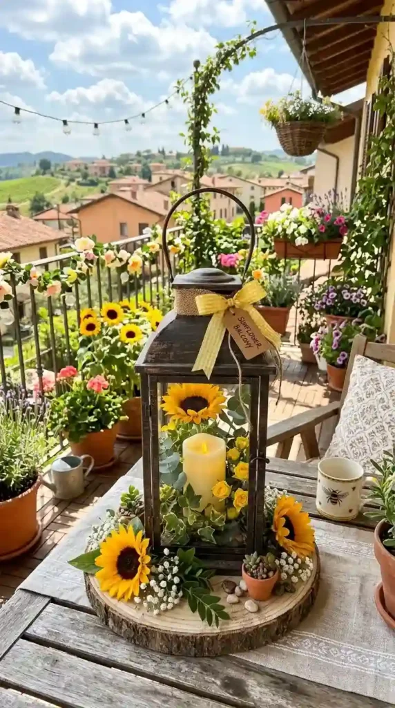 sunflower-lantern-centerpiece