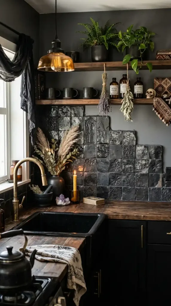 16 Stylish Goth Boho Decor Kitchen Ideas for Modern Homes 7 textured-backsplash-designs